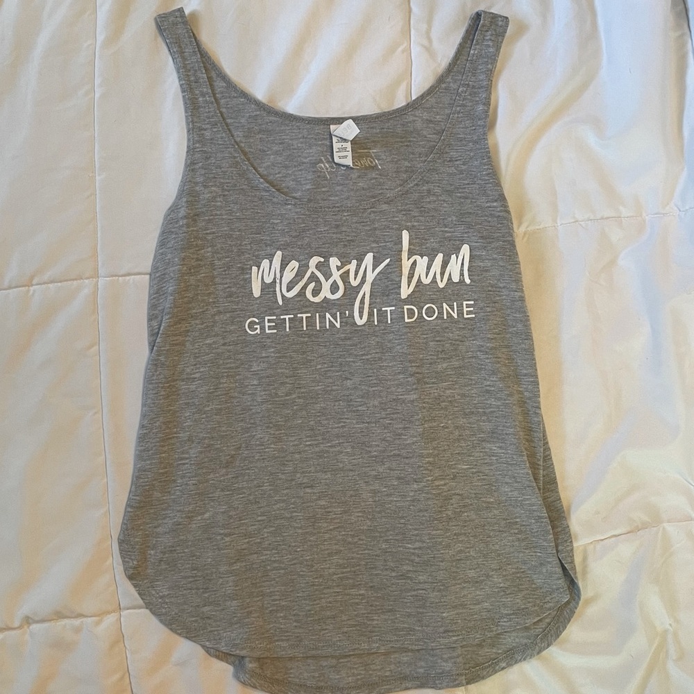 Tone it up messy bun gettin it done tank